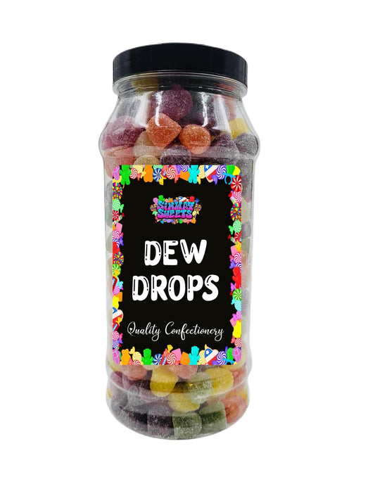 Simway Sweets Dew Drops Fruit Flavour Gummy Retro Sweets Gift Jar