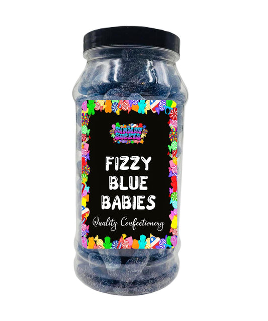 Simway Sweets Fizzy Blue Babies Retro Sweets Gift Jar Blue Sweets