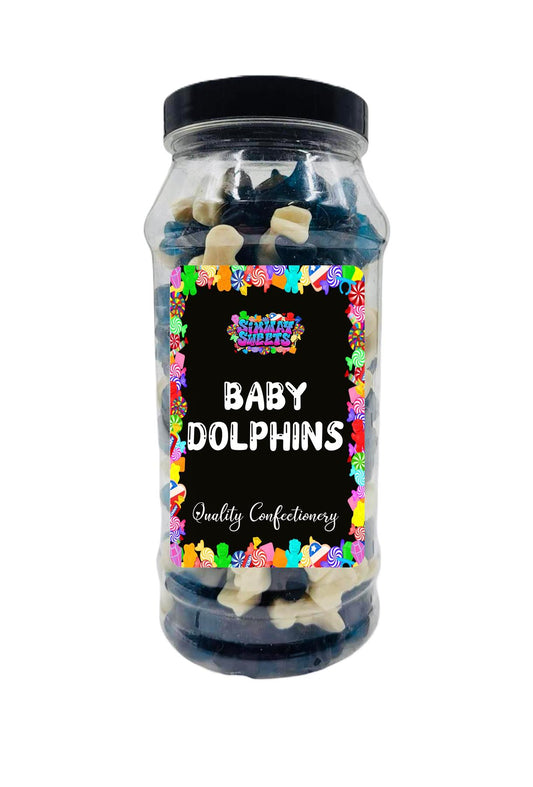 Simway Sweets Baby Dolphins Jelly Gummy Retro Sweets Gift Jar