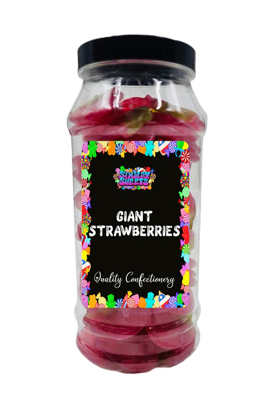 Simway Sweets Giant Strawberries Strawberry Chewy Sweets Retro Jelly Gummy Sweets Gift Jar