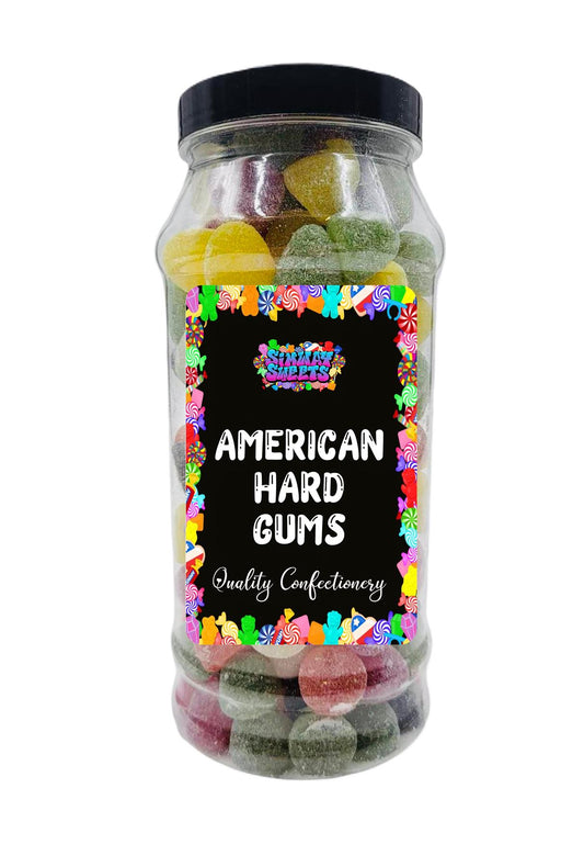 Simway Sweets American Hard Gums Retro Fruit Flavour Sweets Gift Jar