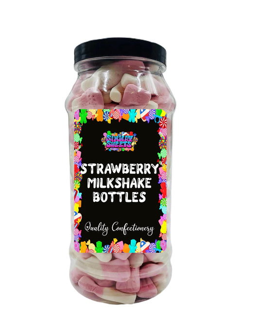 Simway Sweets Strawberry Foam Milkshake Bottles Retro Sweets Gift Jar