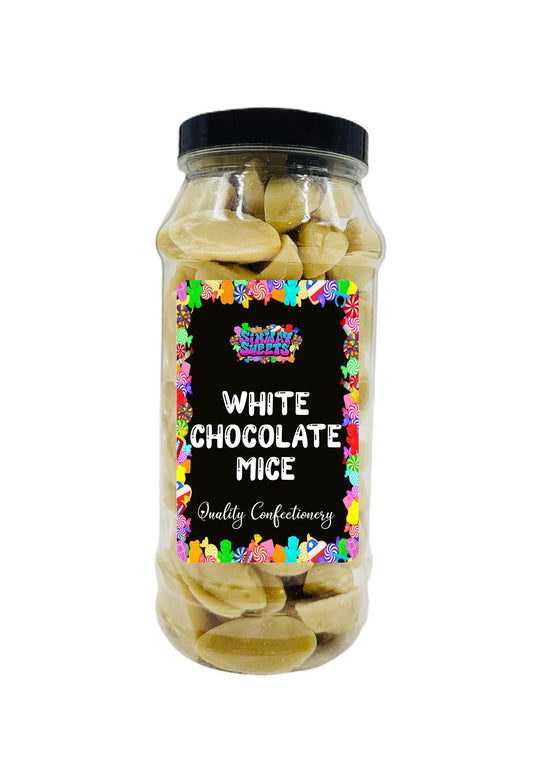 Simway Sweets White Chocolate Mice Retro Sweets Gift Jar