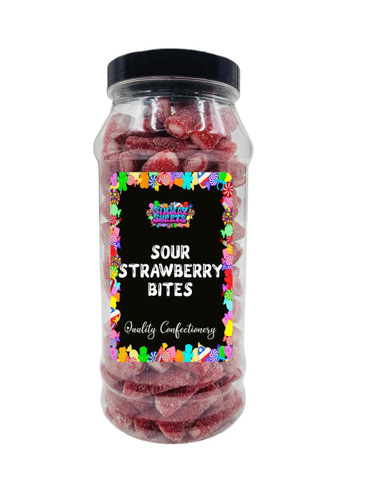 Simway Sweets Sour Strawberry Pencils Mini Pencil Bites Fizzy Retro Sweets Gift Jar