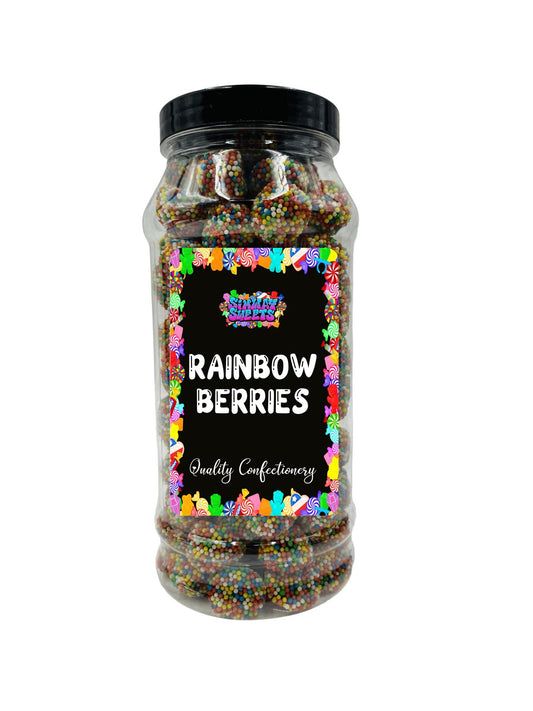 Simway Sweets Fruit Flavour Rainbow Berries Gummy Retro Sweets Gift Jar