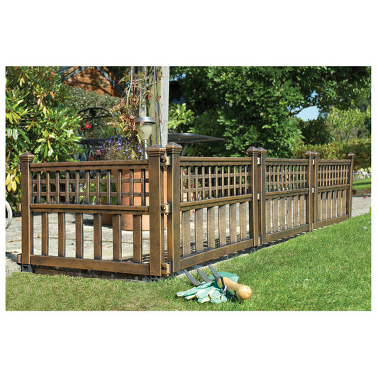Greenhurst Pack of 4 Decorative Fence panels Bronze One