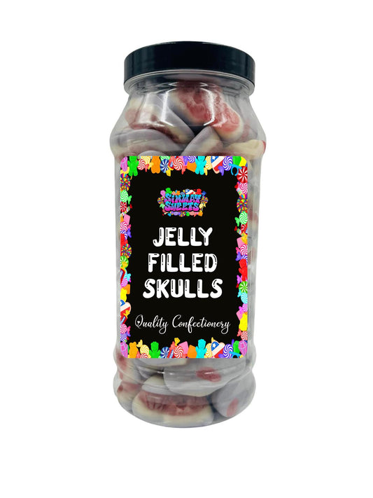 Simway Sweets Jelly Filled Skulls Jellies Gummy Retro Sweets Gift Jar