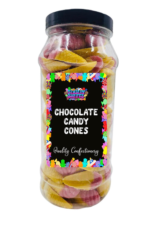 Simway Sweets Chocolate Candy Cones White Chocolate Retro Sweets Gift Jar