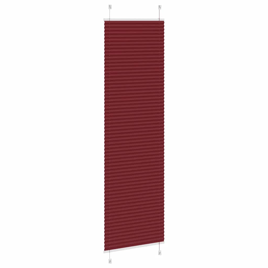 vidaXL Pleated Blind Bordeaux Red 65x200 cm Fabric Width 64.4 cm Polyester