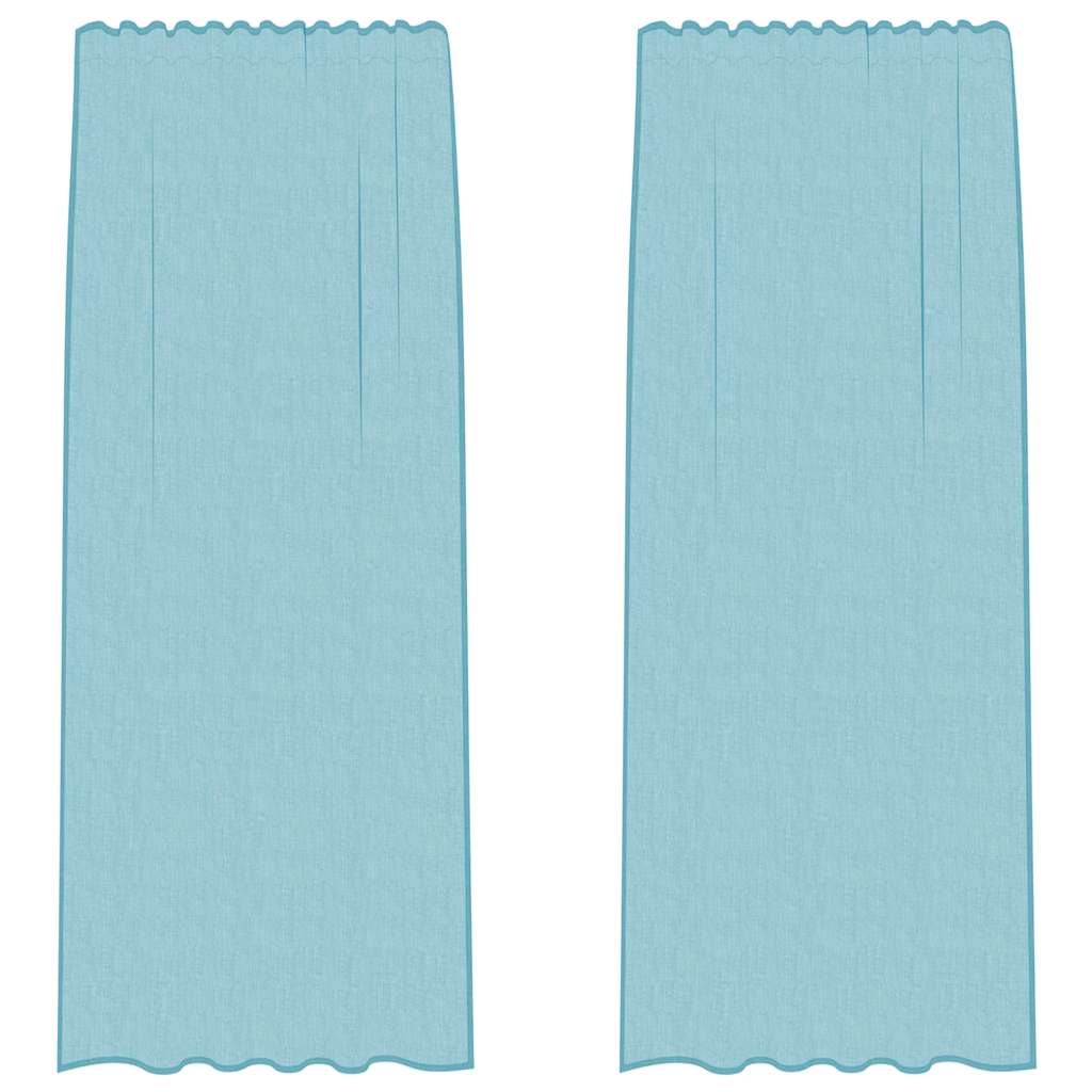 vidaXL Voile Curtains with Loops 2 pcs Turquoise 140x225 cm