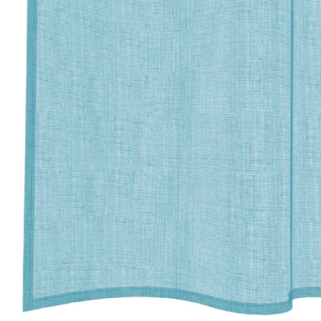vidaXL Voile Curtains with Loops 2 pcs Turquoise 140x225 cm