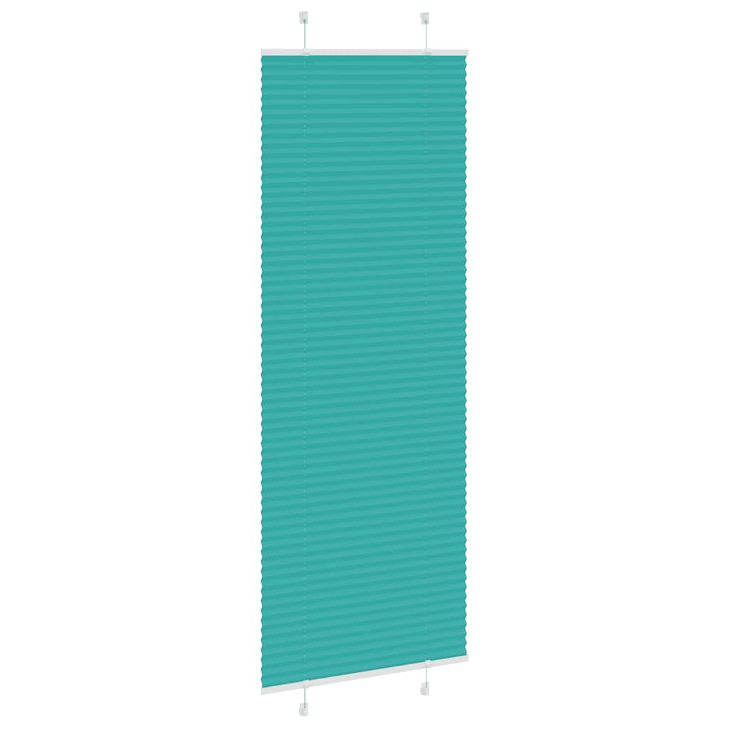 vidaXL Pleated Blind Petrol Green 75x200 cm Fabric Width 74.4 cm Polyester