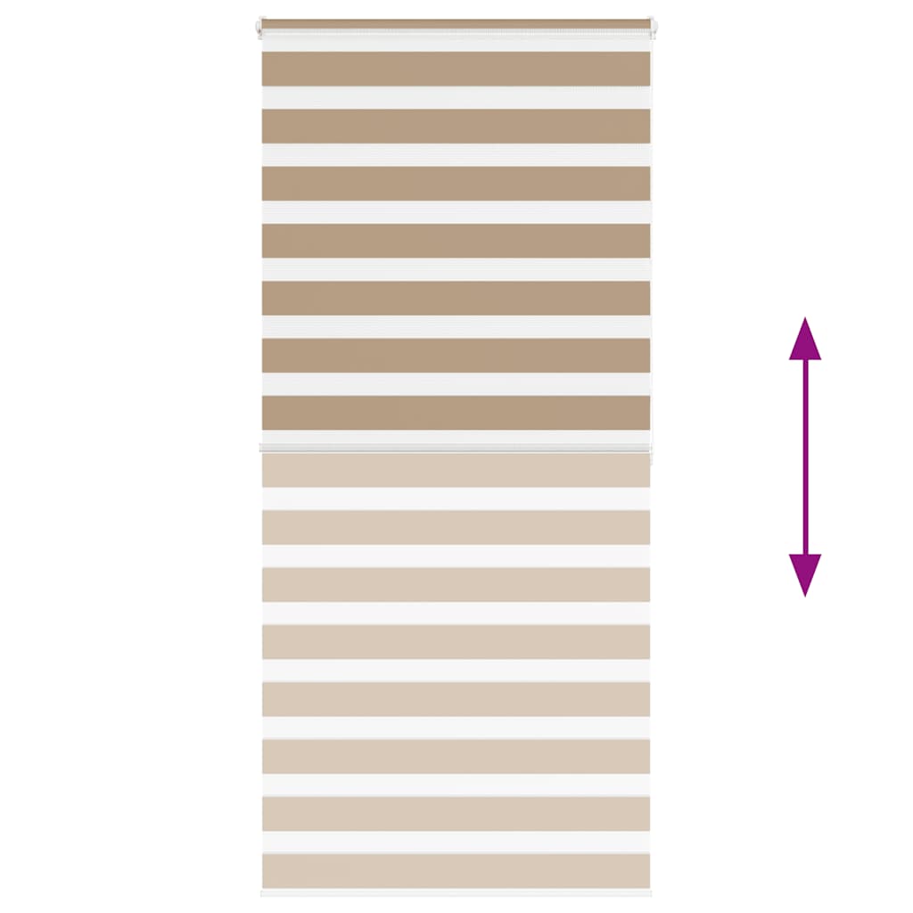 vidaXL Zebra Blind Sand Brown 105x200 cm Fabric Width 100.9 cm Polyester