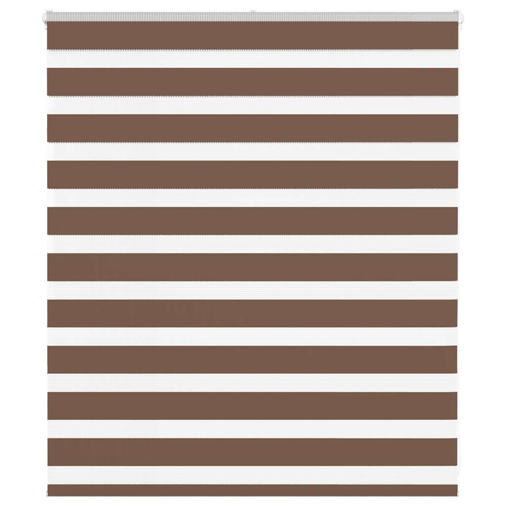 vidaXL Zebra Blind Brown 135x100 cm Fabric Width 130.9 cm Polyester