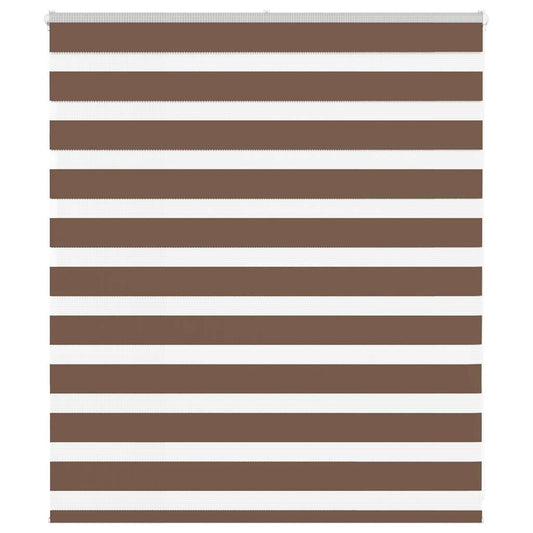 vidaXL Zebra Blind Brown 135x100 cm Fabric Width 130.9 cm Polyester