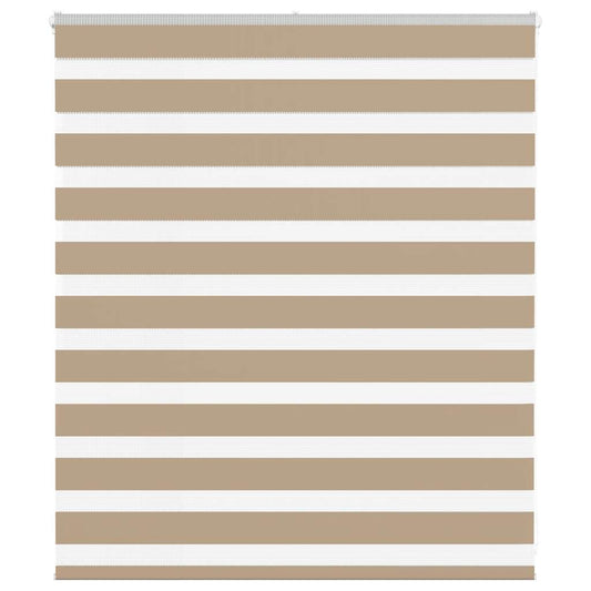 vidaXL Zebra Blind Sand Brown 120x100 cm Fabric Width 115.9 cm Polyester