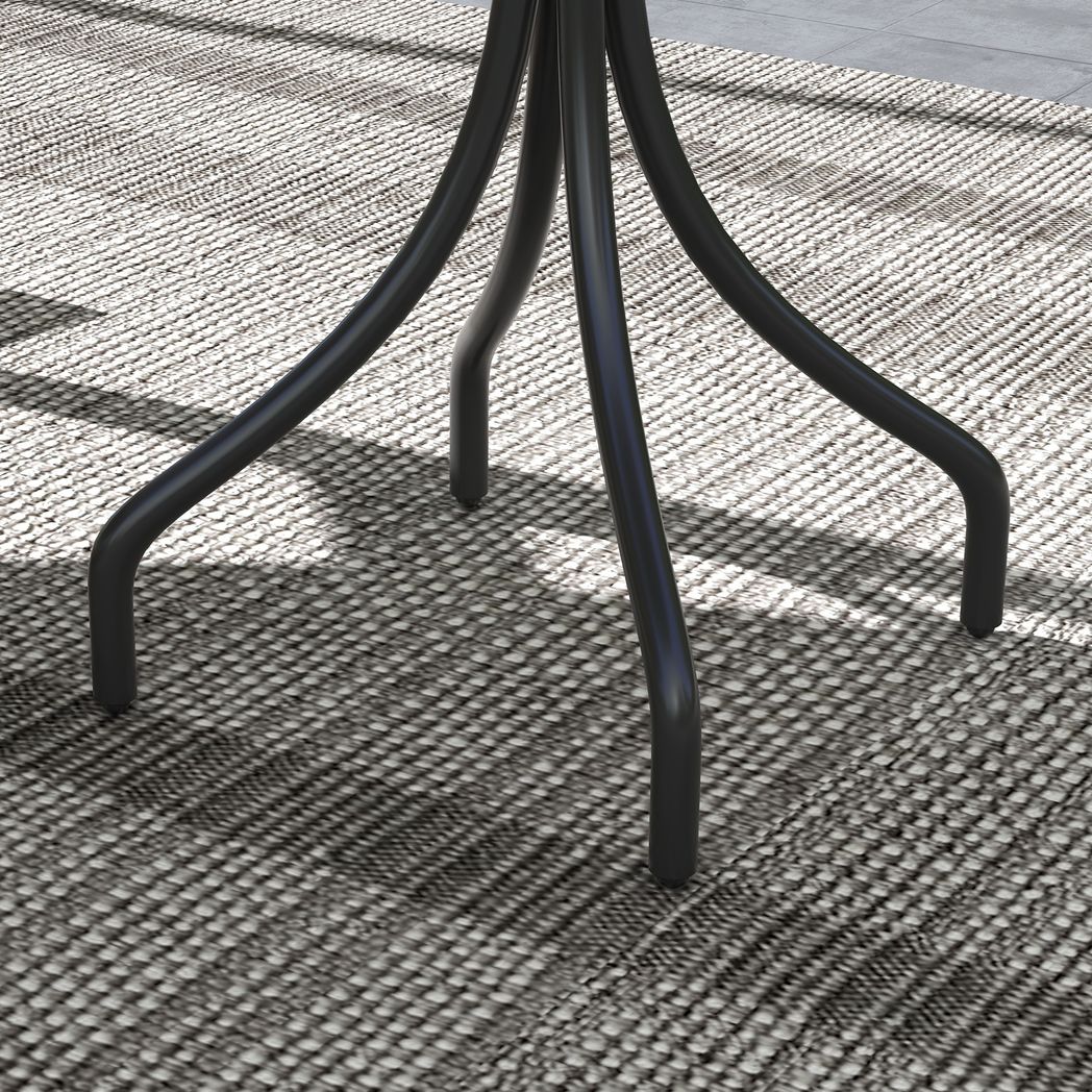 Outsunny Round Garden Table Outdoor Side Table with Steel Frame