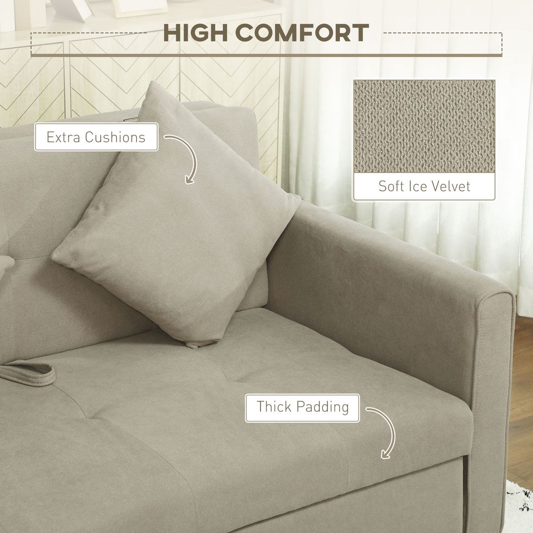 HOMCOM 2 Seater Sofa Bed Convertible Bed Settee w/ 2 Cushions