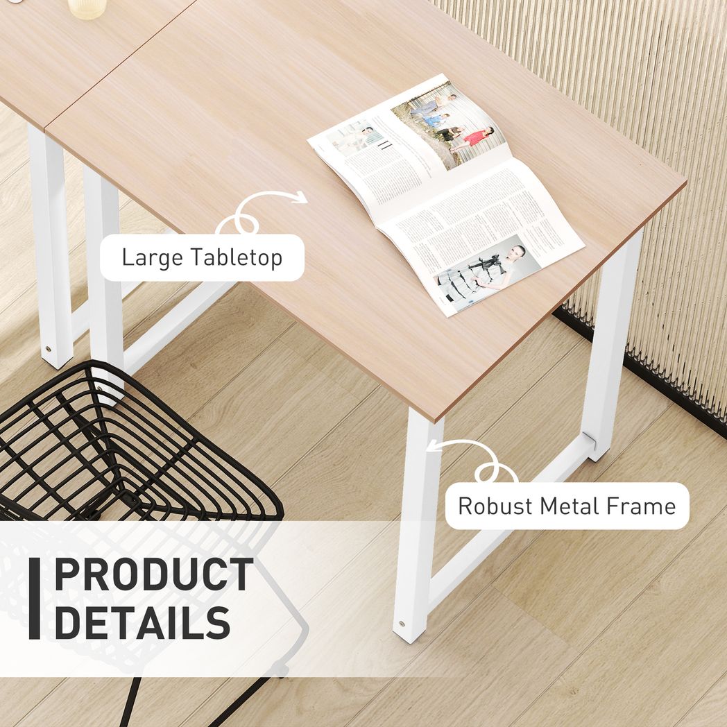 HOMCOM Computer Desk Dining Table Writing Table with Metal Frame