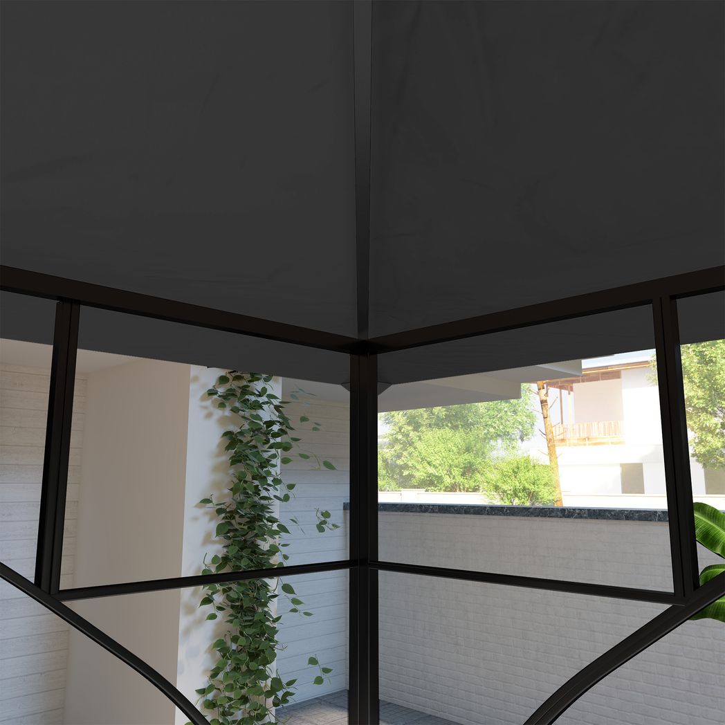 Outsunny Gazebo Canopy Replacement Cover 3 x 3(m) 2-Tier Roof Top for Garden