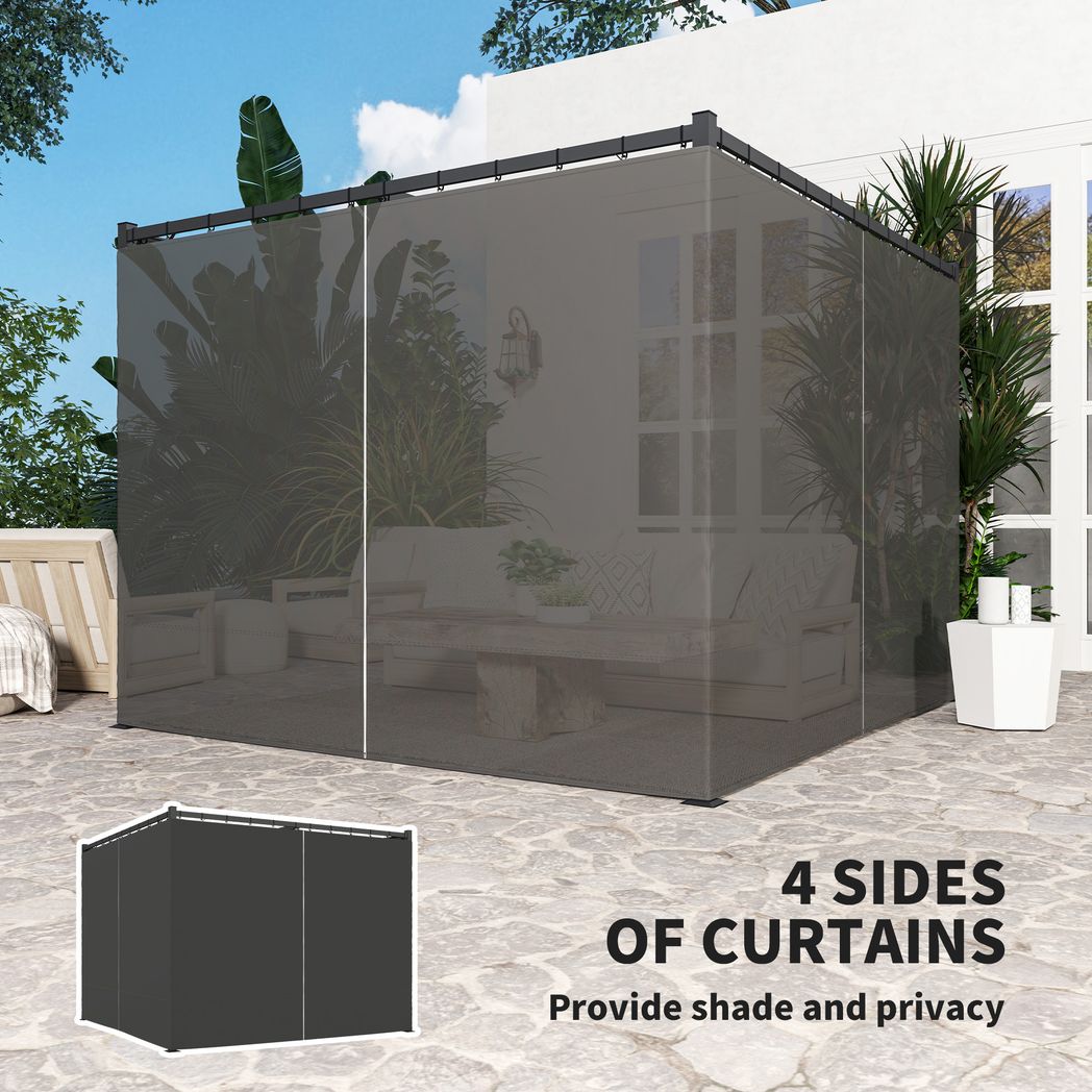 Outsunny 3 x 3(m) Pergola with Retractable Roof and Curtains