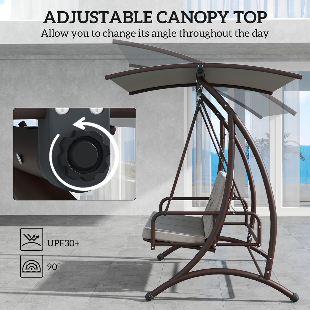 Outsunny 3 Seater Garden Swing Seat Bed with Adjustable Canopy
