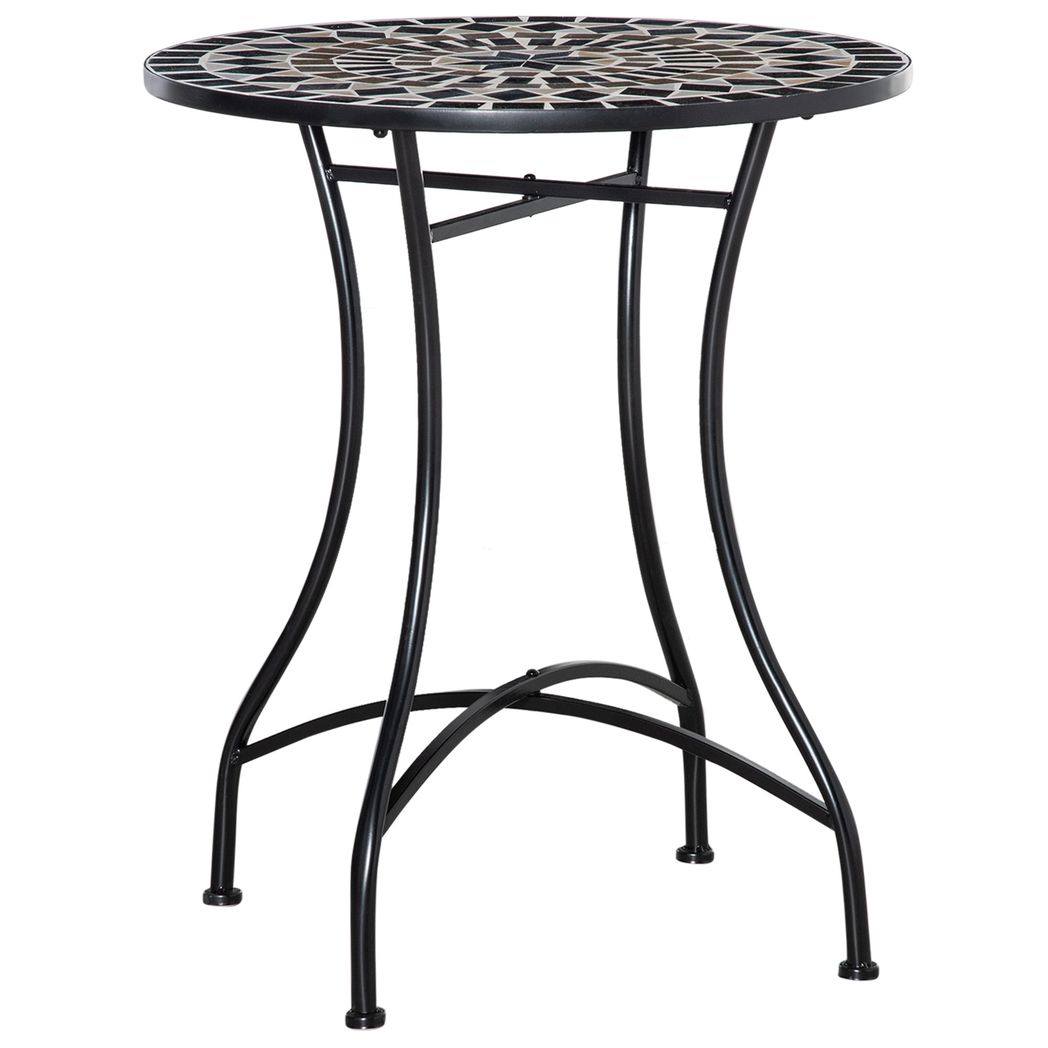 Outsunny 60cm Mosaic Round Bistro Table Outdoor Garden Side Table