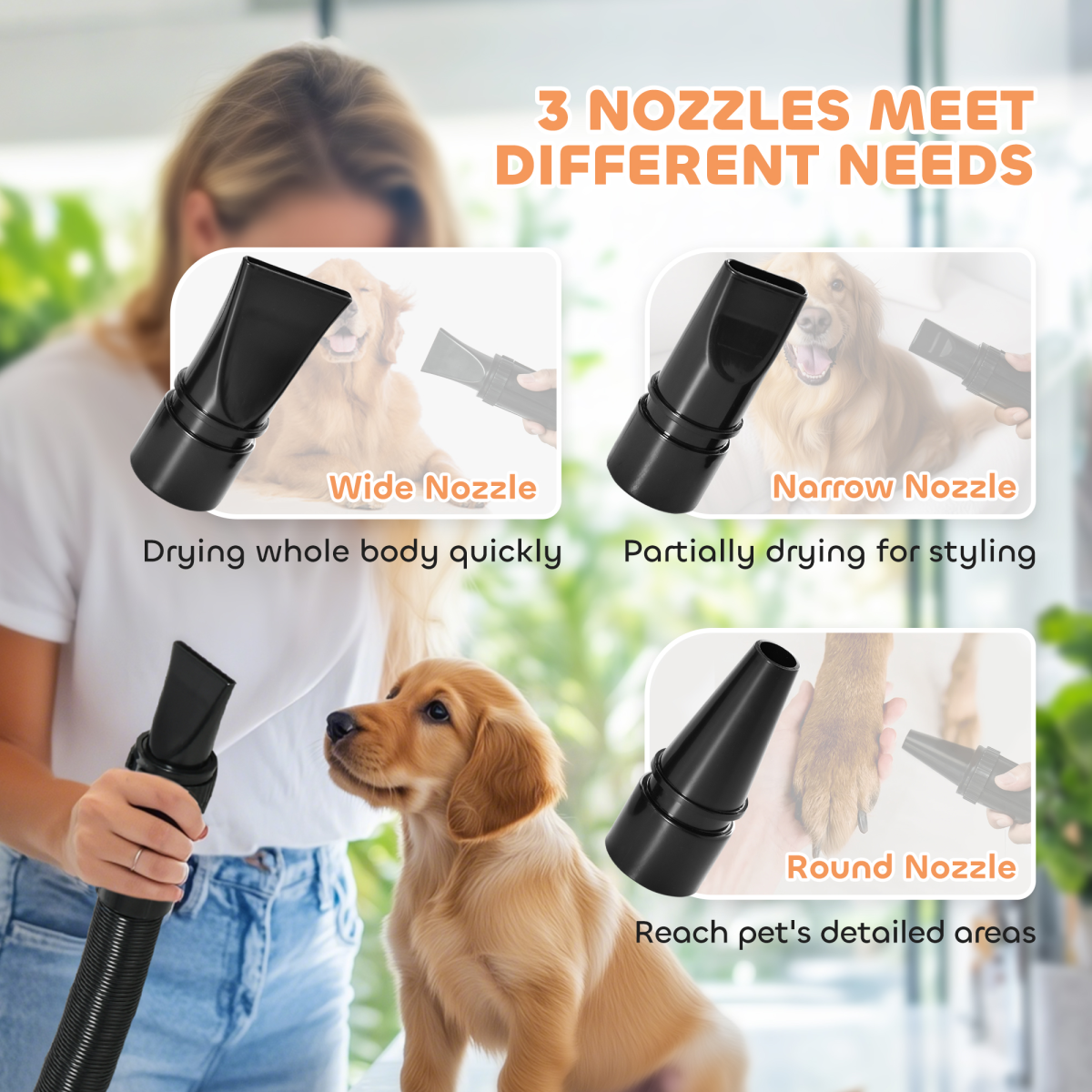 PawHut 2200W Dog Hair Dryer with Adjustable Temperature & Velocity