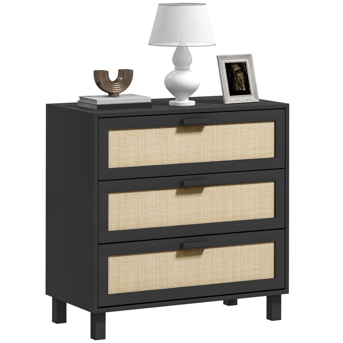 HOMCOM 3 Drawer Cabinet Storage Cupboard Sideboard Organiser