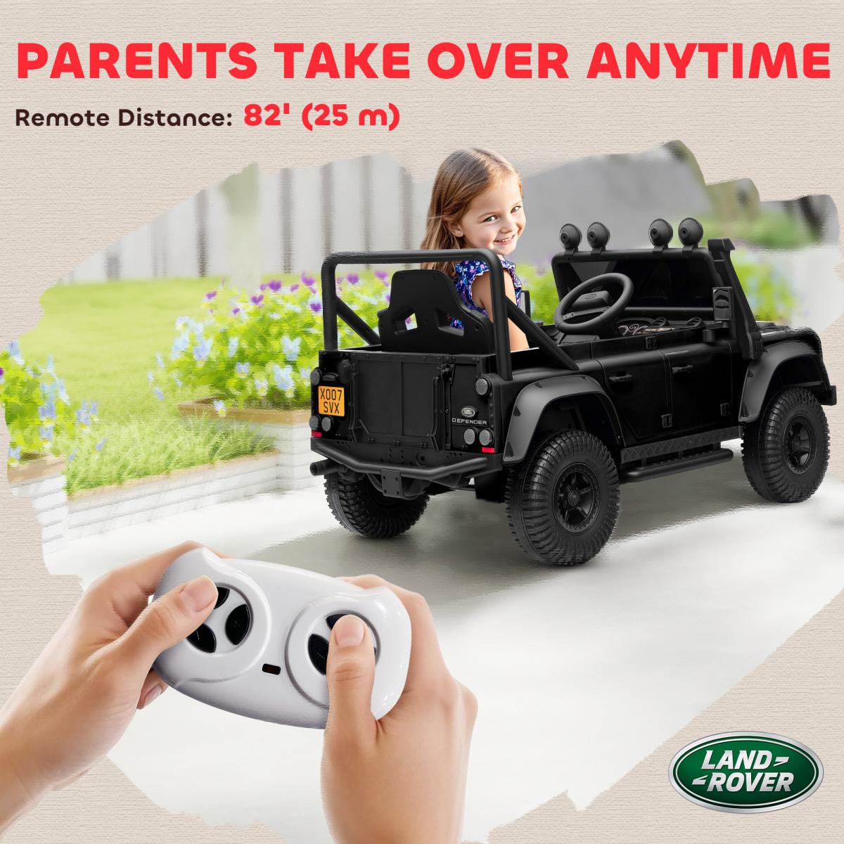 AIYAPLAY Kids Ride On Car, 12V Battery-Powered Electric Car with Remote Black