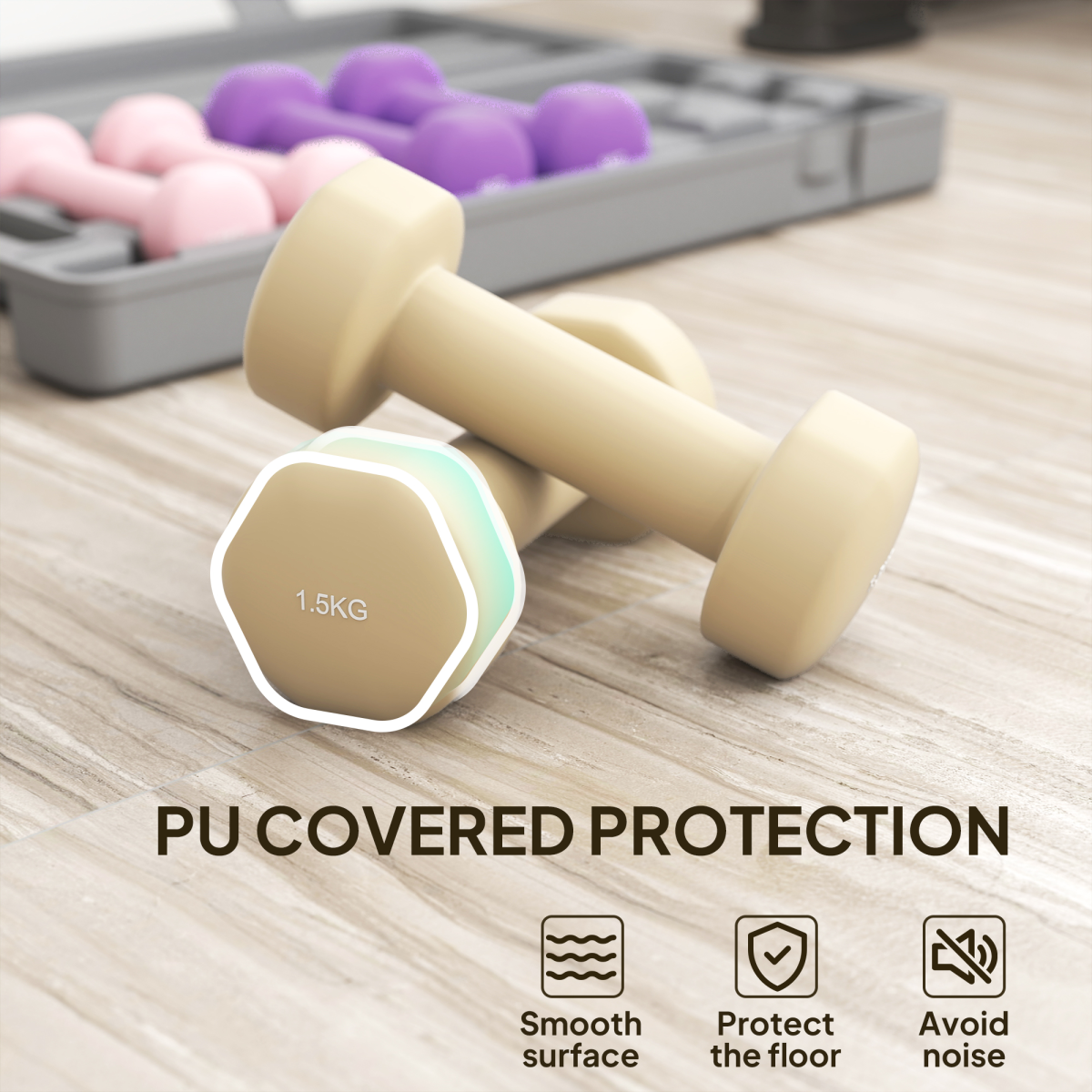 HOMCOM Dumbbell Set, Weights Fitness Dumbbells