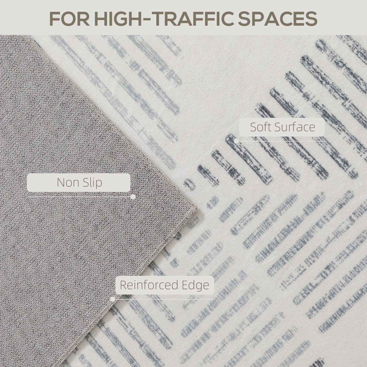 HOMCOM Non-Slip Large Rug for Living Room