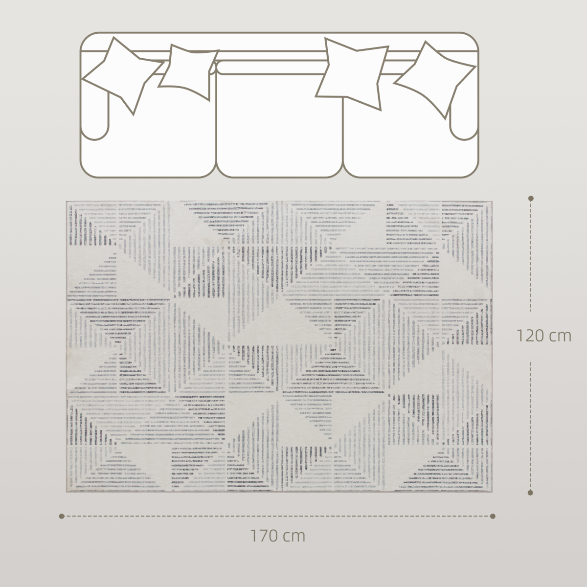 HOMCOM Non-Slip Large Rug for Living Room