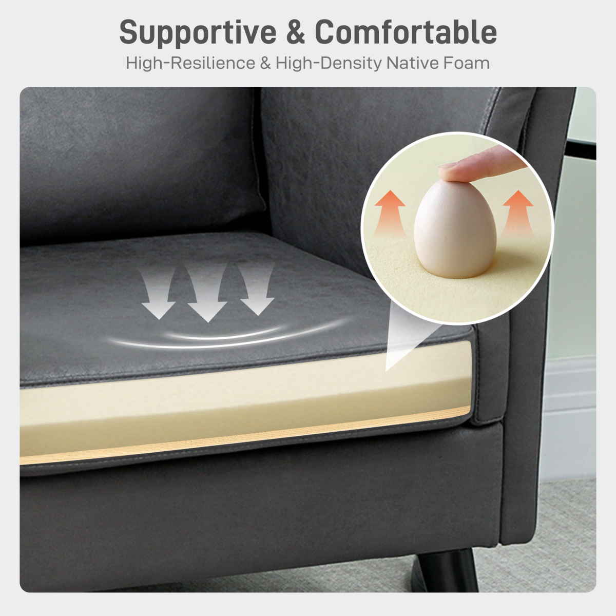 HOMCOM Small Sofa, Loveseat Sofa for Bedroom, Home Office
