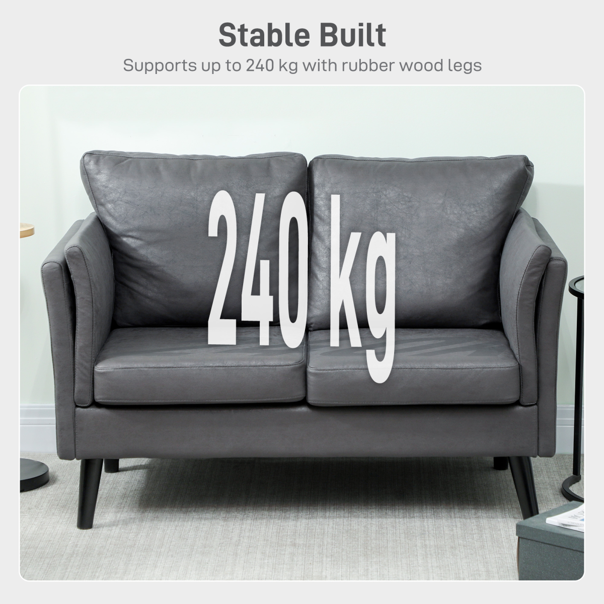 HOMCOM Small Sofa, Loveseat Sofa for Bedroom, Home Office