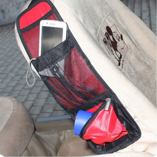 Carousel Vinsani Car Multi Side Pocket Seat Storage Hanging Bag Organise Pouch - Red Red