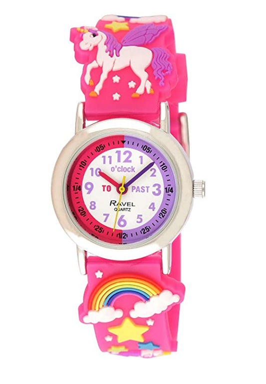 Ravel Children Girls 3D Cartoon Time Teacher Watch Unicorn R1513.79 Pink Unicorn