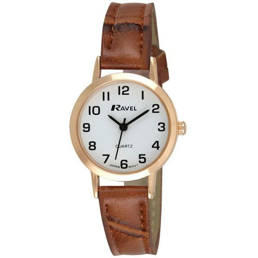 Ravel Ravel Ladies Classic Strap Brown / Gold Watch R0102.14.2A