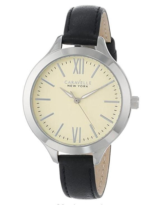 Caravelle Caravelle New York Women's 43L164 Analog Display Japanese Quartz Black Watch