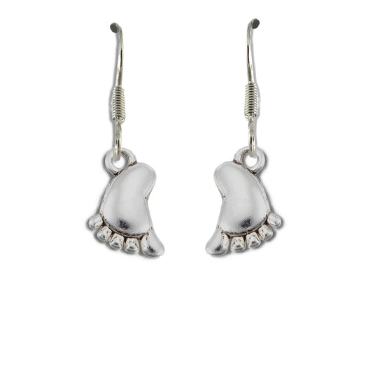 Aye Do Gifts Baby Foot Drop Earrings Silver