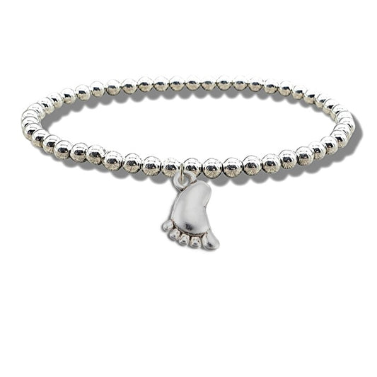 Aye Do Gifts Baby Foot Silver Beaded Bracelet Silver