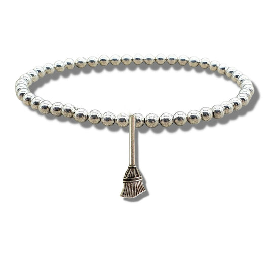 Aye Do Gifts Broom Silver Beaded Bracelet Silver