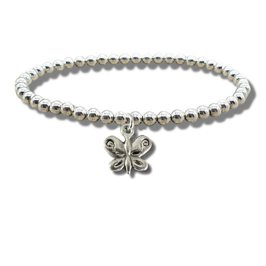 Aye Do Gifts Butterfly Silver Beaded Bracelet Silver