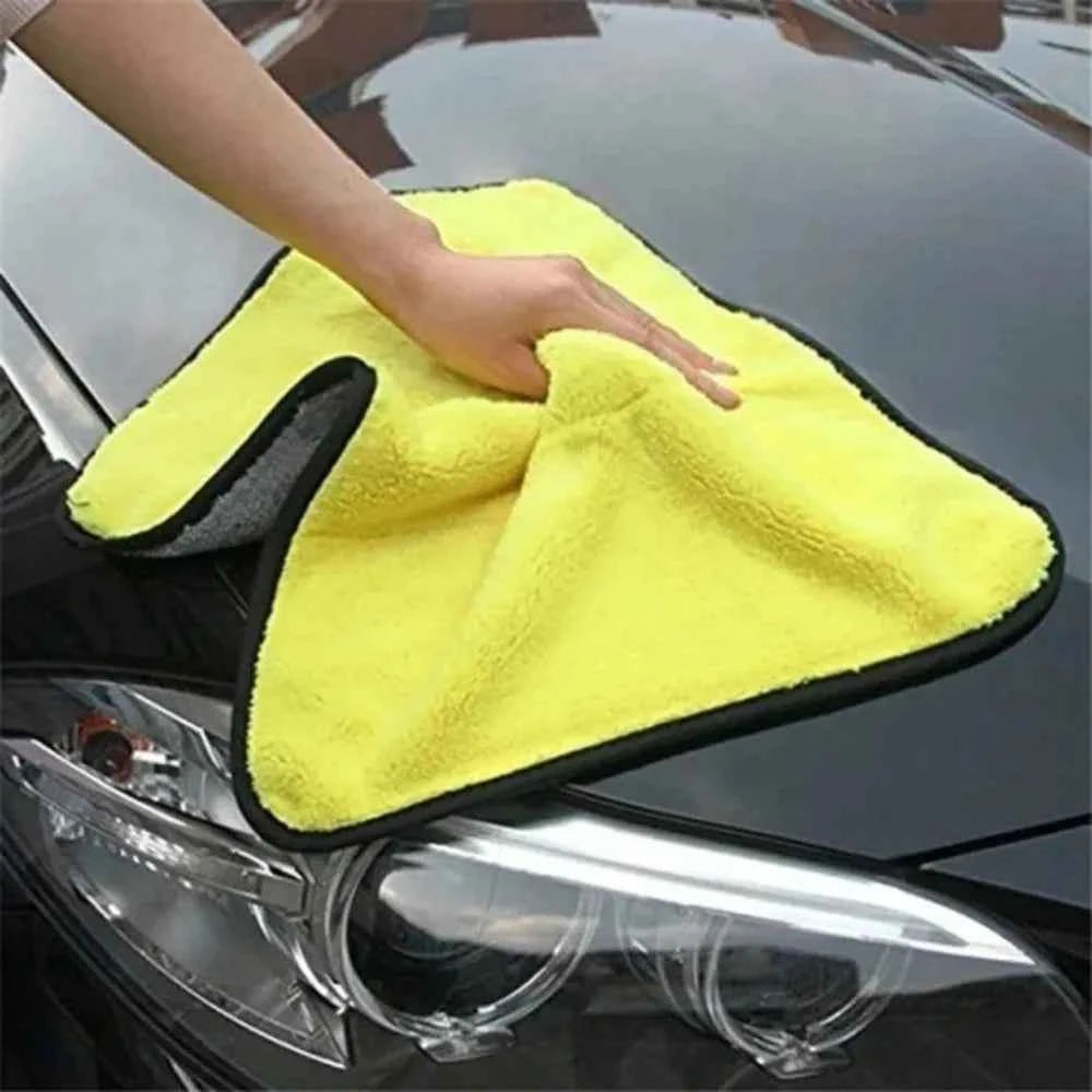 6/2pcs Microfiber Cleaning Towels Thickened Extra Soft High Water Absorption Plush Drying Car Washing Clothes Car Accessories