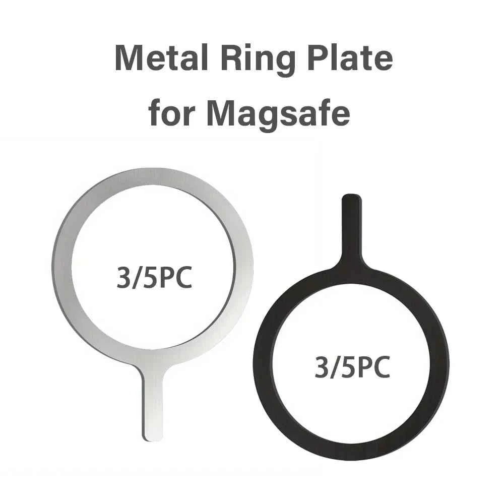 3/5 PC Metal Ring Plate for Magsafe Accessories for iPhone 14 15 Magnetic Mobile Phone Holder Car Wireless Charger Iron Sheet