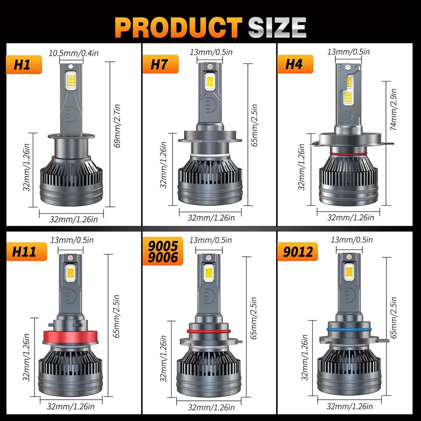 HYNBYZJ 100000LM H7 H4 H11 LED car Headlight