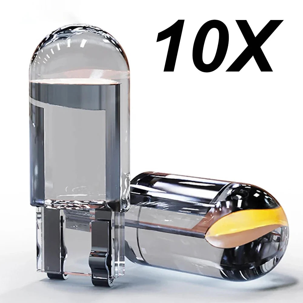 Newest W5W Led T10 Car Light COB LED Glass 6000K