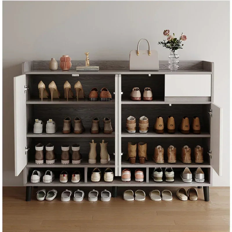 Corridor Shoe Cabinet At The Entrance of The Home Corridor Indoor Entrance Door Entrance Cabinet New Solid Wood Rack Shoe Shelf