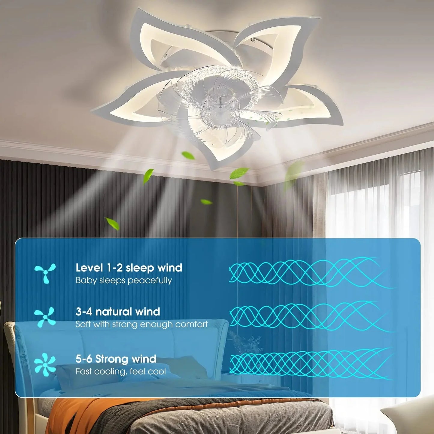 Ceiling Fans With Lights Smart Switch Modern Led Ceiling Fan Lamp