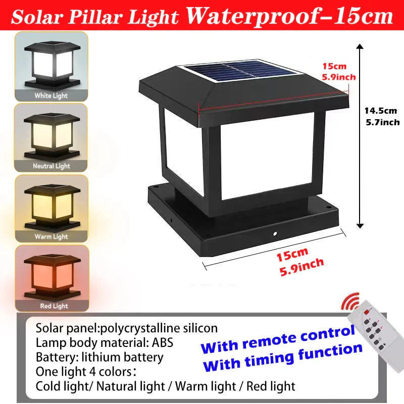 LED Solar Outdoor Light Pillar Solar Lights Waterproof